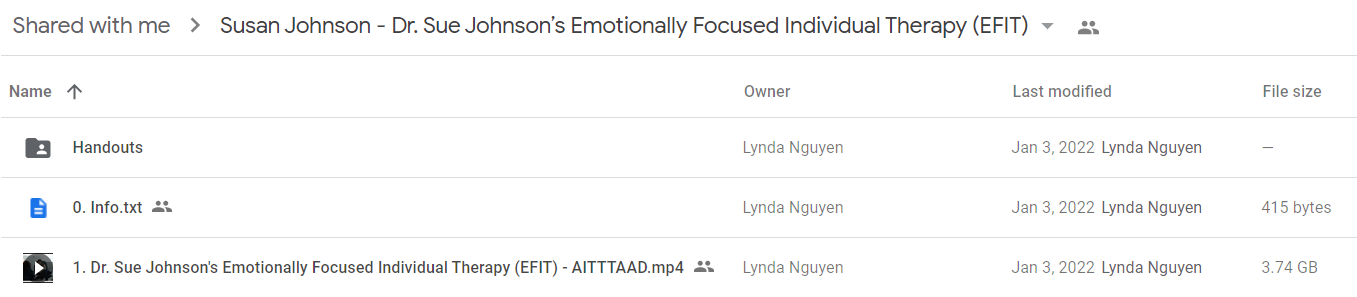 Susan Johnson - Dr. Sue Johnson’s Emotionally Focused Individual Therapy (EFIT)