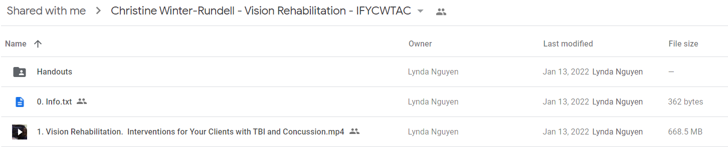 Christine Winter-Rundell - Vision Rehabilitation - IFYCWTAC