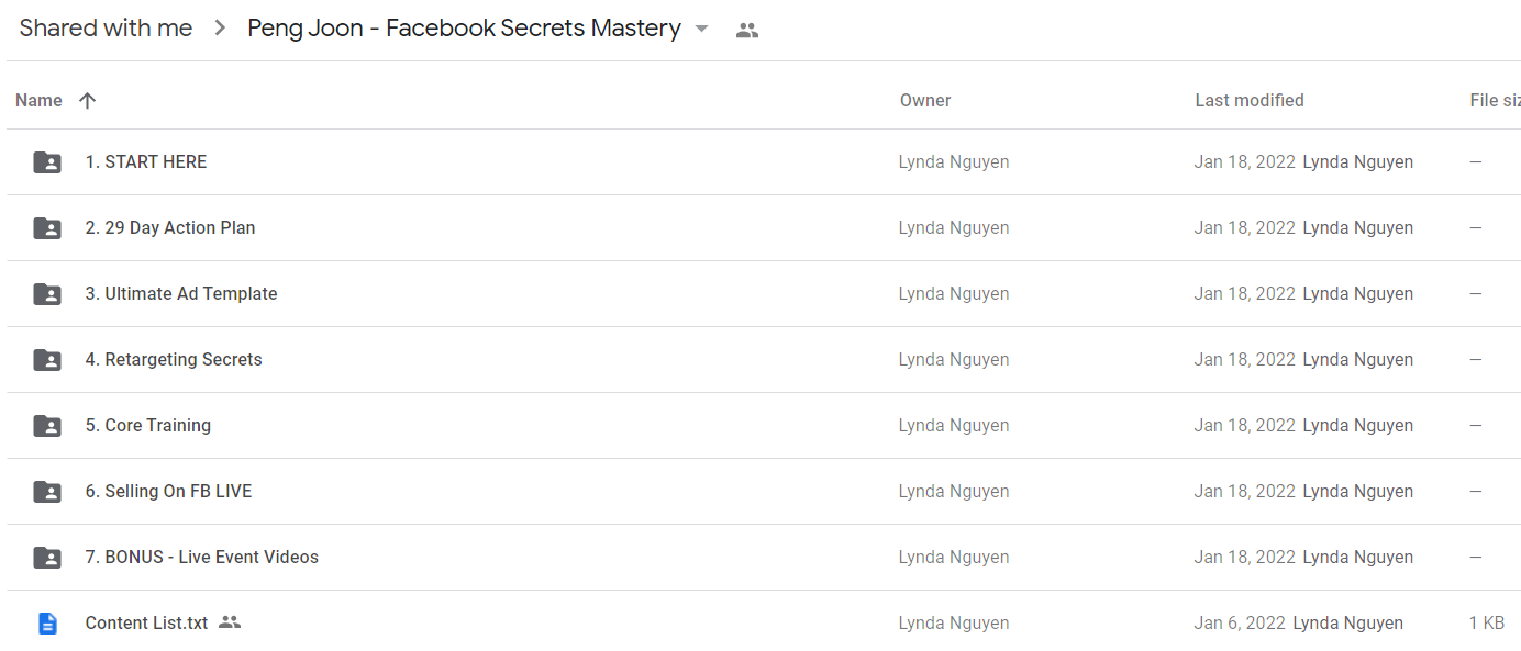 Peng Joon - Facebook Secrets Mastery