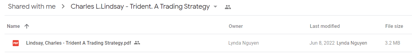 Charles L.Lindsay - Trident. A Trading Strategy