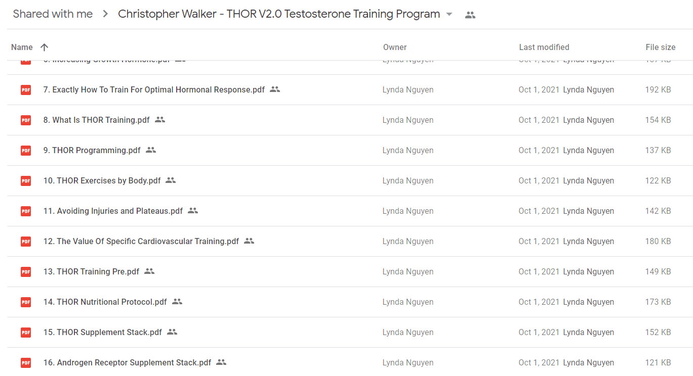 Christopher Walker - THOR V2.0 Testosterone Training Program