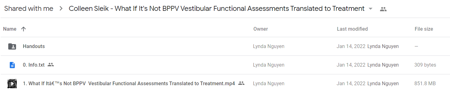 Colleen Sleik - What If It's Not BPPV Vestibular Functional Assessments Translated to Treatment