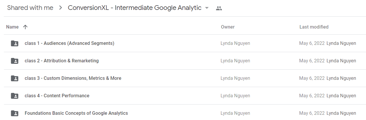 ConversionXL - Intermediate Google Analytic