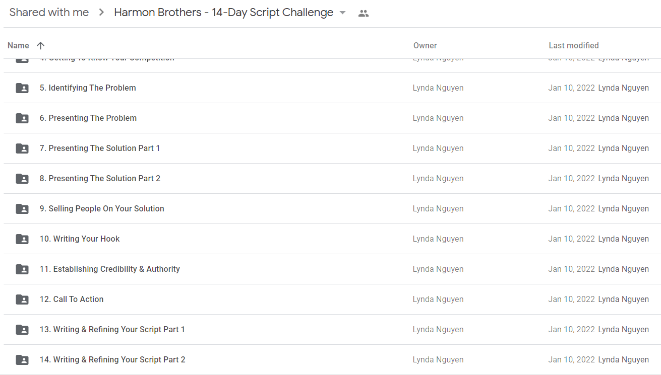 Harmon Brothers - 14-Day Script Challenge