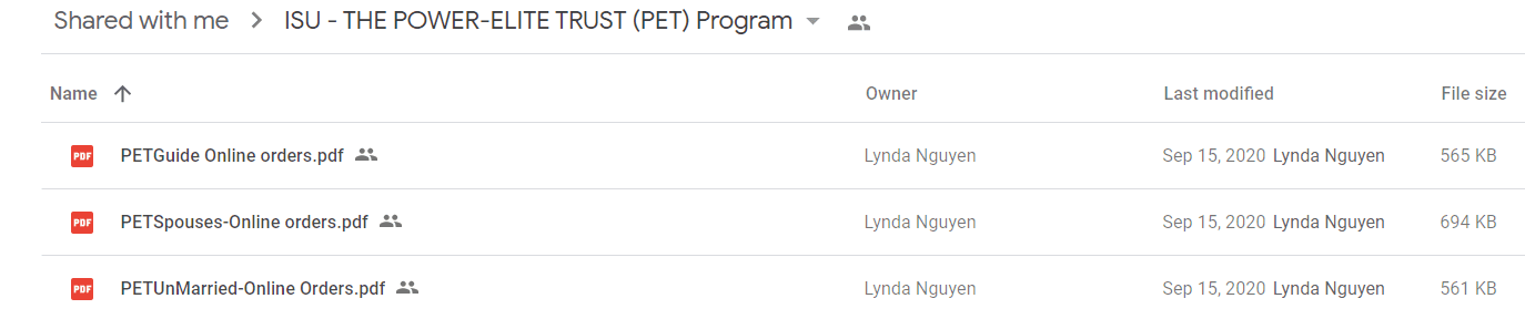 ISU - THE POWER-ELITE TRUST (PET) Program