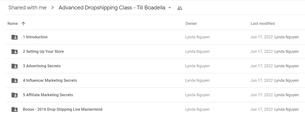 Advanced Dropshipping Class - Till Boadella