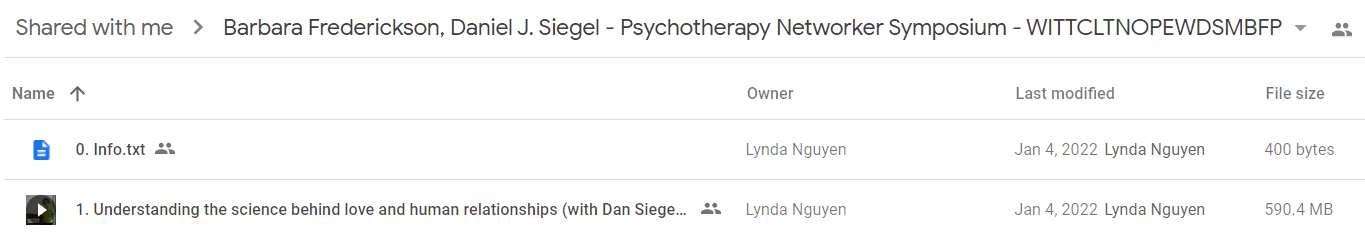 Barbara Frederickson & Daniel J. Siegel - Psychotherapy Networker Symposium - WITTCLTNOPEWDSMBFP