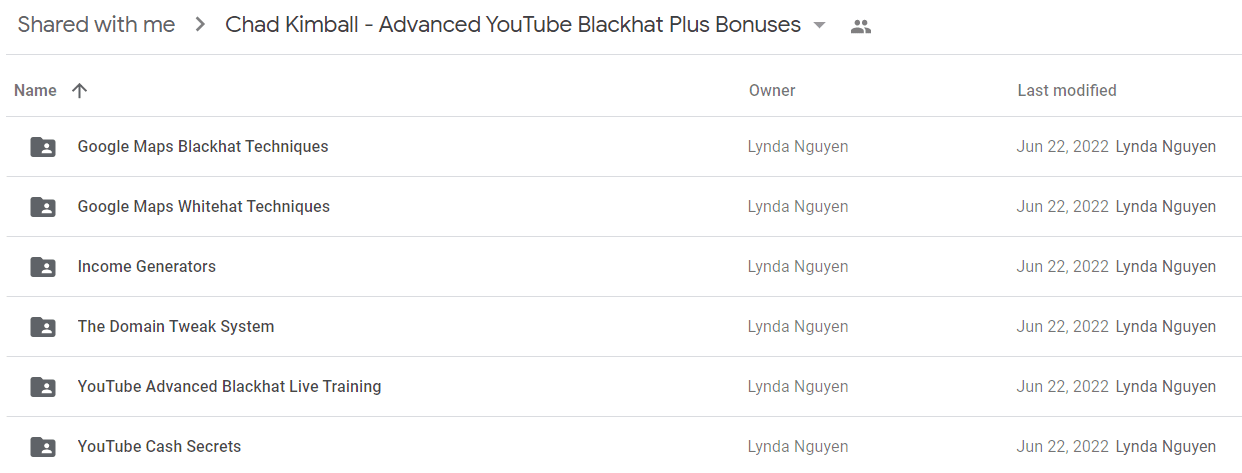 Chad Kimball - Advanced YouTube Blackhat Plus Bonuses