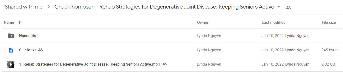 Chad Thompson - Rehab Strategies for Degenerative Joint Disease. Keeping Seniors Active