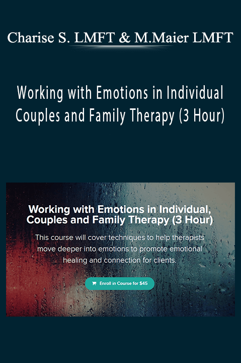 Working with Emotions in Individual Couples and Family Therapy (3 Hour) – Charise Schwertfeger LMFT & Minon Maier LMFT