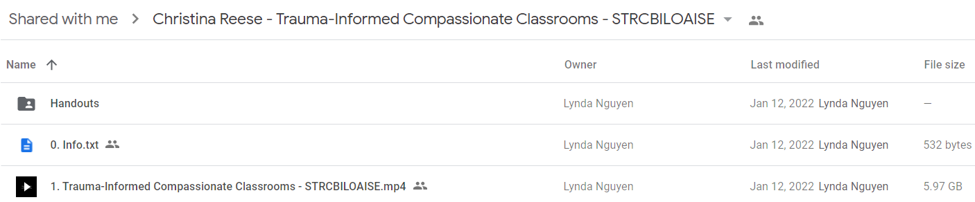 Christina Reese - Trauma-Informed Compassionate Classrooms - STRCBILOAISE