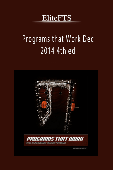 Programs that Work Dec 2014 4th ed – EliteFTS