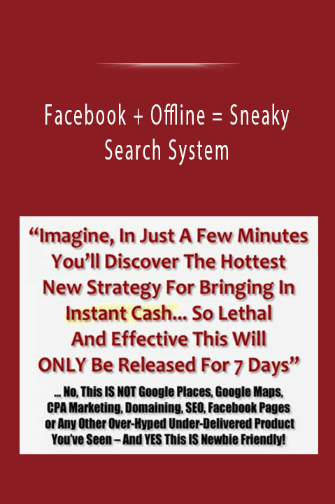 Facebook + Offline = Sneaky Search System