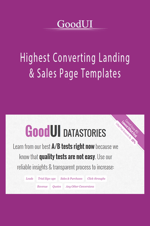 Highest Converting Landing & Sales Page Templates – GoodUI