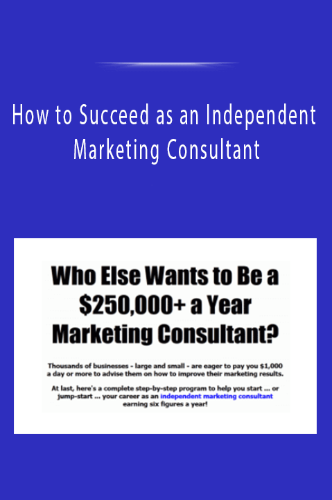 How to Succeed as an Independent Marketing Consultant