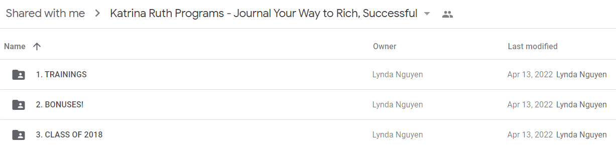 Katrina Ruth Programs - Journal Your Way to Rich, Successful