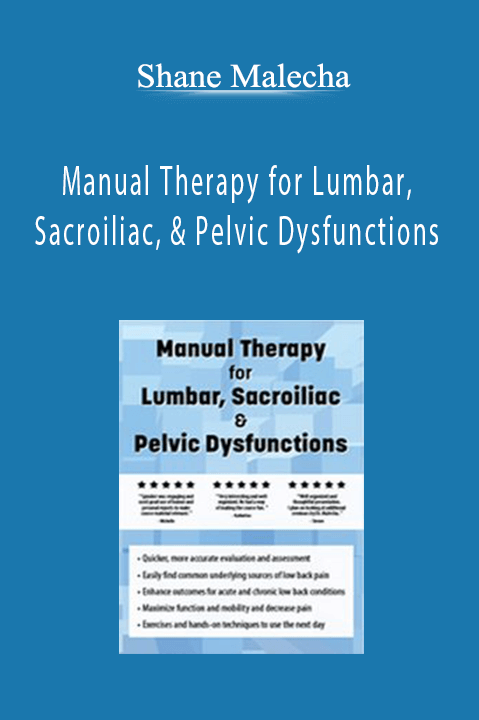 Shane Malecha – Manual Therapy for Lumbar