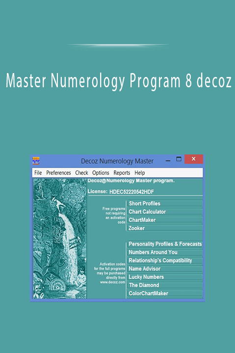 Master Numerology Program 8 decoz