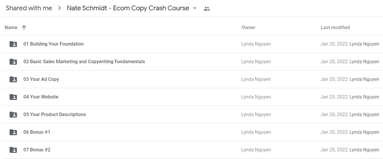 Nate Schmidt - Ecom Copy Crash Course