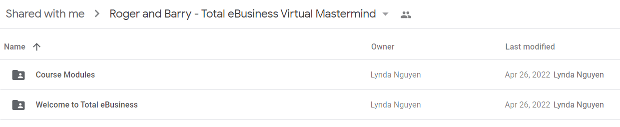 Roger and Barry - Total eBusiness Virtual Mastermind