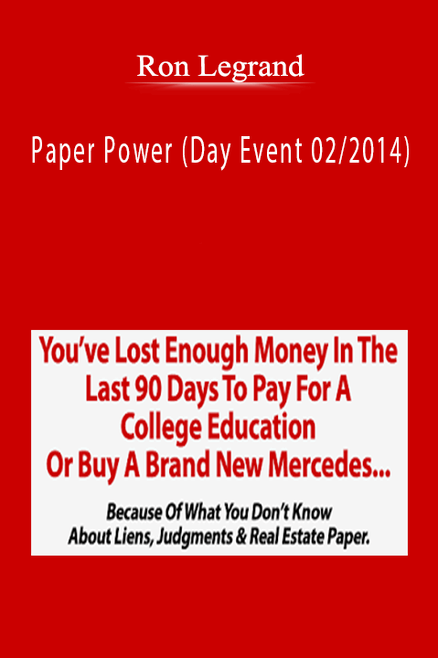 Paper Power (Day Event 02/2014) – Ron Legrand