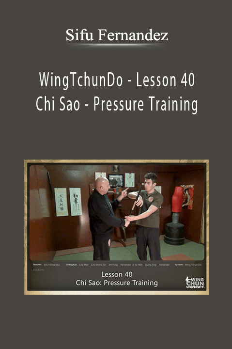 WingTchunDo – Lesson 40 – Chi Sao – Pressure Training – Sifu Fernandez