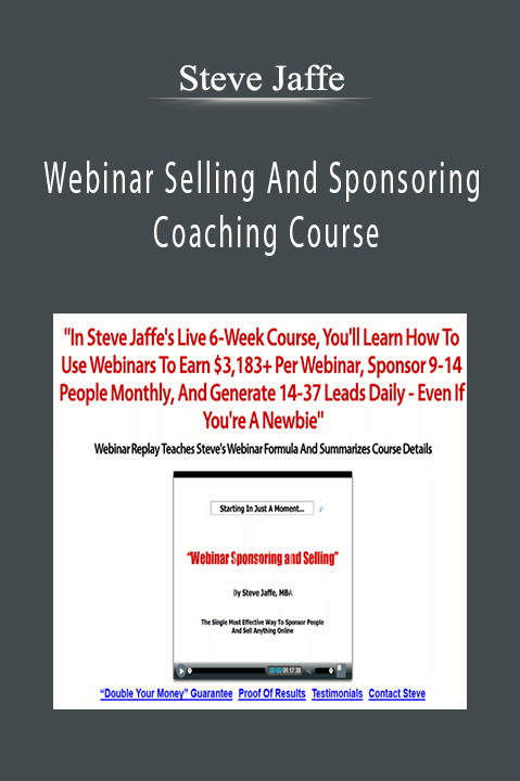 Webinar Selling And Sponsoring Coaching Course – Steve Jaffe