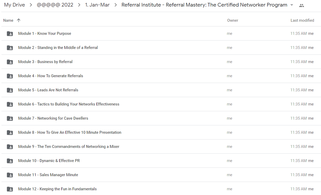 Referral Institute - Referral Mastery The Certified Networker Program