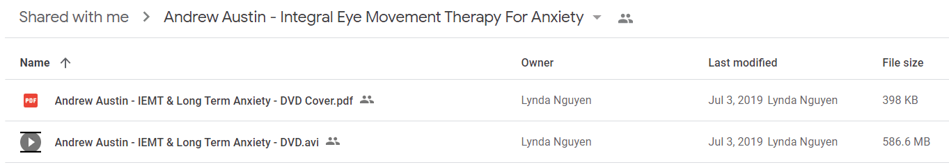 Andrew Austin - Integral Eye Movement Therapy For Anxiety