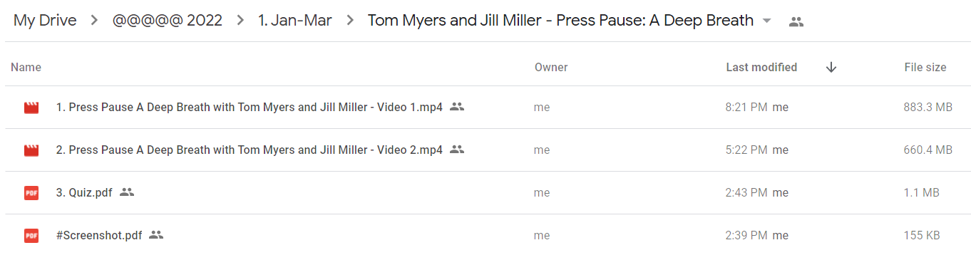 Tom Myers and Jill Miller - Press Pause A Deep Breath