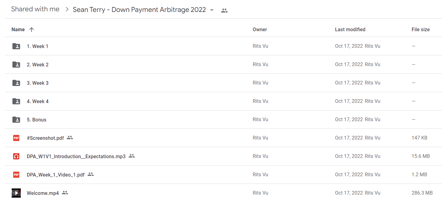 Sean Terry - Down Payment Arbitrage 2022